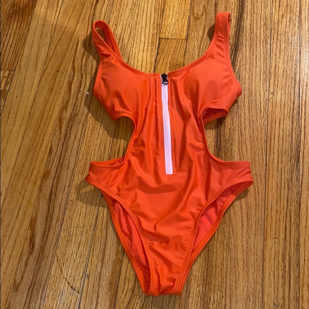 Orange One Piece Bathing Suit